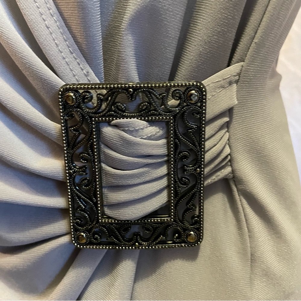 Jason Maxwell grey wrap short sleeve top - Picture 7 of 9
